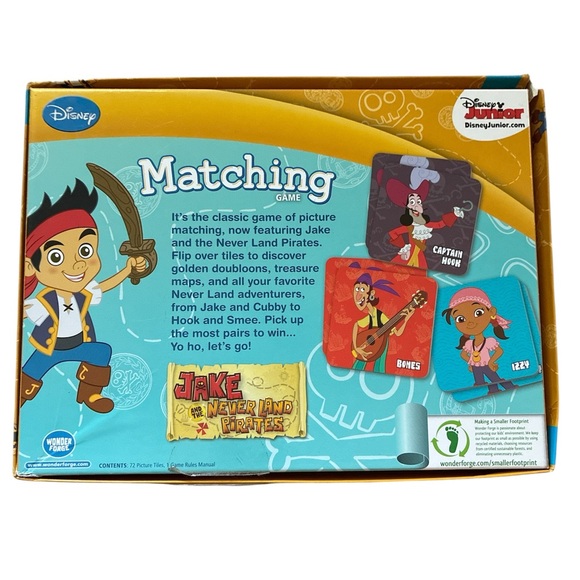 Disney Jr. Matching Game Jake And The Neverland Pirates Preschool Ages 3+ READ - Picture 2 of 8